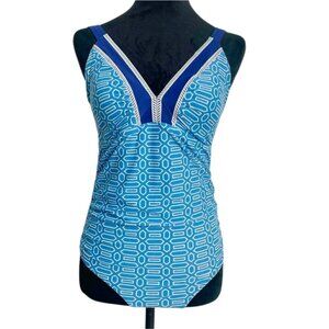Cabana Life x TALBOTS Size Small Colorful Blue Embroidered SPF UPF